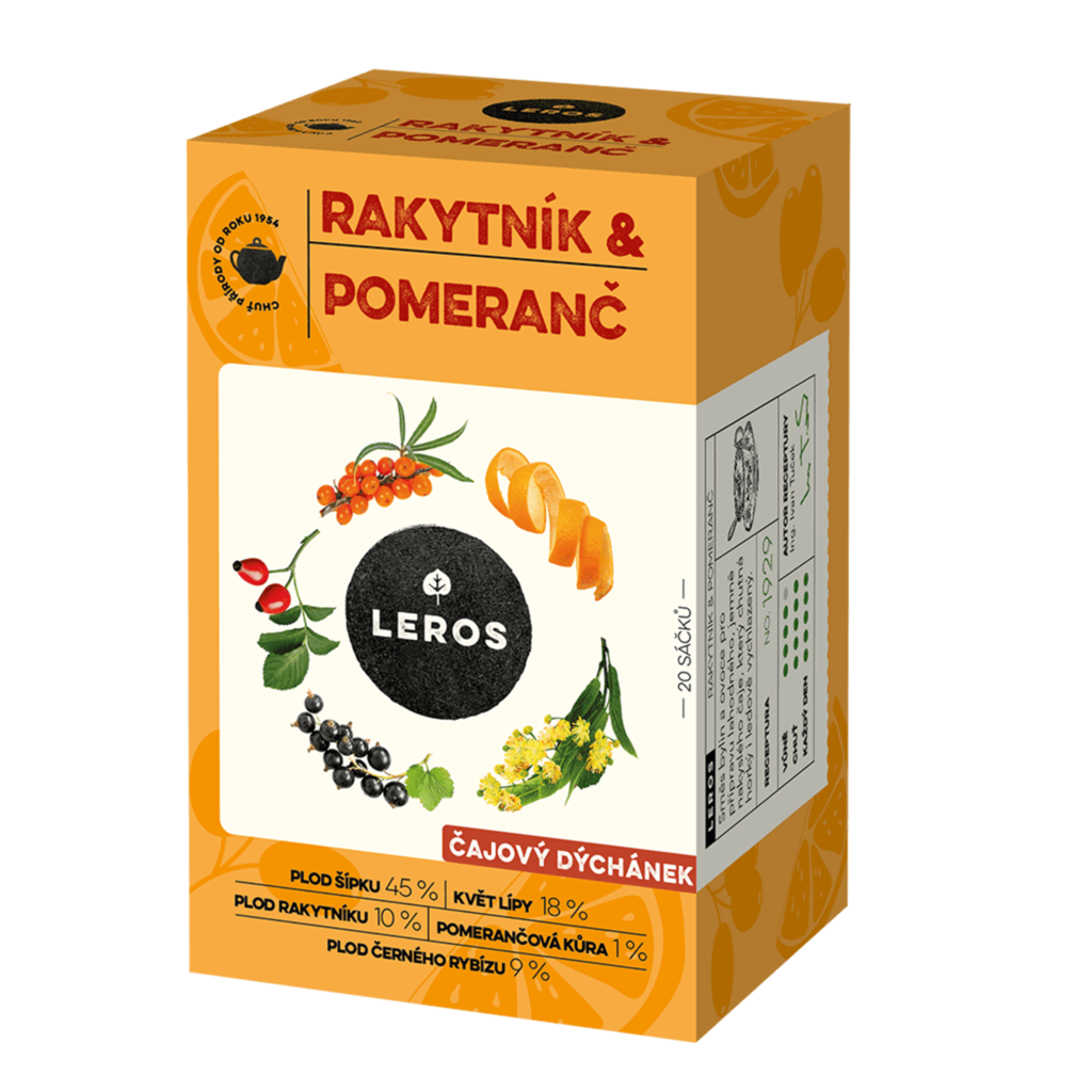 Rakytník a pomeranč čaj porcovaný 40g Leros